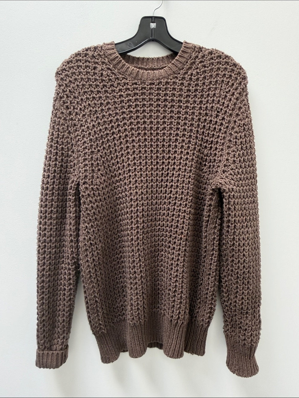 AllSaints Ren Crew Chunky Crewneck Sweater Size XS Brown 100% Cotton